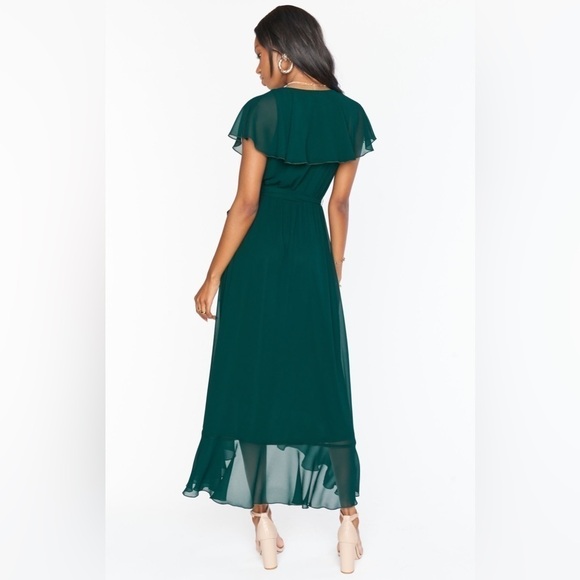 SHOW ME YOUR MUMU Jess Ruffle Midi Dress In Emerald Green - Picture 6 of 9